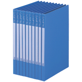 ビュートン　クランプファイル　A4タテ　100枚収容　背幅17mm　ブルー　BCL−A4−B　1セット（10冊）