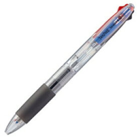 TANOSEE　ノック式油性3色ボールペン（なめらかインク）　0．7mm　（軸色：クリア）　1セット（10本）