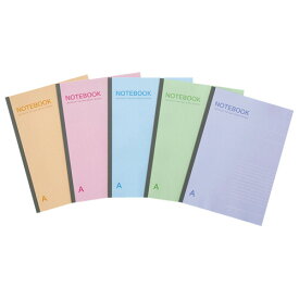 TANOSEE　ノートブック　セミB5　A罫7mm　30枚　5色パック　1セット（50冊：5冊×10パック） 【送料無料】