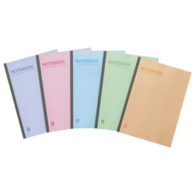 TANOSEE　ノートブック　セミB5　B罫6mm　30枚　5色パック　1セット（50冊：5冊×10パック） 【送料無料】