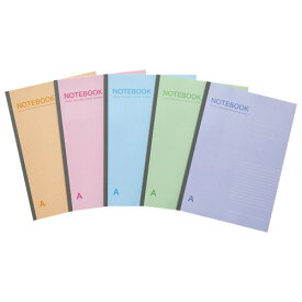 TANOSEE　ノートブック　A4　A罫7mm　40枚　5色パック　1セット（50冊：5冊×10パック） 【送料無料】