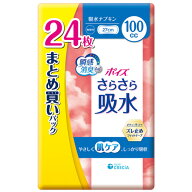 【6個セット・吸水ナプキン】ポイズ さらさら吸水ナプキン 100cc 27cm 無香料 まとめ買いパック 24枚(合…
