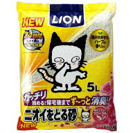 ライオン　ニオイをとる砂　フローラルソープの香り　5L　1セット（4パック） 【送料無料】