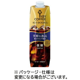 キーコーヒー　KEY　DOORS＋　リキッドコーヒー　微糖　1L　1セット（24本：6本×4ケース） 【送料無料】