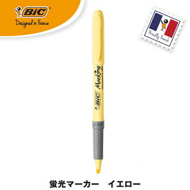 【お取寄せ品】 BIC　蛍光マーカー　マーキングハイライターグリップ　パステル　イエロー　BRIGBKPSTYLW　1セット（12本）