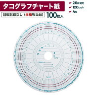 タコグラフチャート紙 回転記録なし 26時間用 120km/h 100枚入 再生紙 赤ライン入 赤箱相当品 丸型