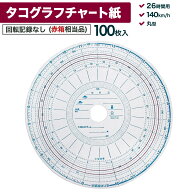 タコグラフチャート紙 回転記録なし 26時間用 140km/h 100枚入 再生紙 赤ライン入 赤箱相当品 丸型
