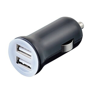 USBカーチャージャー 電源プラグ 2ポート付 DC12/24V アクセサリーソケット スマホ 車載機器 車中泊 充電器 カー用品