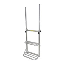トラックステッパー 伸縮式両手すり付 巾460mm 耐荷重100kg アルミ製 軽〜10t用 荷台昇降 ステップ 足掛け アオリ引っかけ式
