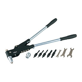 【Pa-manオリジナル】 ハンドリベッター・ナッター兼用 全長570mm 適応リベット径φ3.2〜6.4mm 適応ナットφ4.0〜10.0mm [ヘッド部が回転し、使いやすい]
