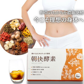 ファスティング ダイエット 【朝快酵素】酵素 ドリンク 添加物 不使用 置き換え 毎日1杯 野草 80種類以上 厳選素材 3種の発酵菌 酵母菌 乳酸菌 麹菌 果物 サプリ アミノ酸 パウチ 25ml 15袋 15日分