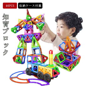 おもちゃ 知育 ブロック 正方形 パズル マグネットブロック おもちゃ ブロック 子供 磁石 3D 男の子 磁石ブロック 磁気 積み木 知育玩具 おもちゃ 長方形 マグネット 立体パズル 46PCS 女の子 誕生日 入園 ギフト 出産祝い プレゼント