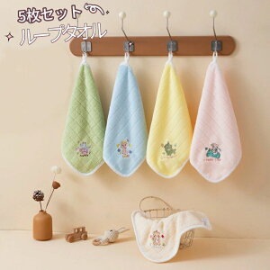 ループタオル ミニタオル 5枚セット 30×30cm マイクロファイバー ハンドタオル 極柔らかい 速乾性 ふわふわ ふかふか キッチン