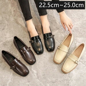 【送料無料】ローファー フラットシューズ ローファ− ローヒール レディース ローヒールスクエアトゥビットローファー ローフ