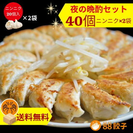 【88ぱちぱち餃子夜の晩酌セット】 40個 にんにくあり20個×2 冷凍餃子 焼き餃子 水餃子 おかず おつまみ 餃子 国産材料 ぎょうざ 中華 大将 お取り寄せ 青森産にんにく 浜松餃子 はままつ餃子