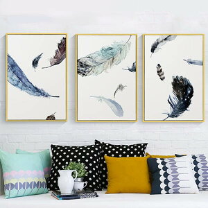 3枚セット アートパネル 枠付き フレーム絵画 水彩画風 フェザー 羽根 抽象画 モダン 壁掛け インテリア絵画 ウォールデコ