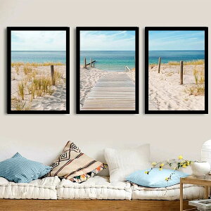 3���Z�b�g 33×43cm �A�[�g�p�l�� �g�t���t���[���G�� �������l �r�[�`�֑����� �C�� �Ǌ|�� �C���e���A�G�� �E�H�[���f�R