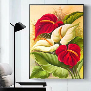 中級 フル ダイヤモンドアート ダイヤモンド刺繍 キット ビーズ刺繍 アンスリウム 観葉植物 南国 リハビリ 趣味 絵画 カラービーズ ハンドメイド