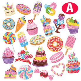 シールタイプ セット ダイヤモンドアート キット ケーキ ドーナツ スイーツ ビーズ刺繍 モザイクアート リハビリ 趣味 絵画 カラービーズ