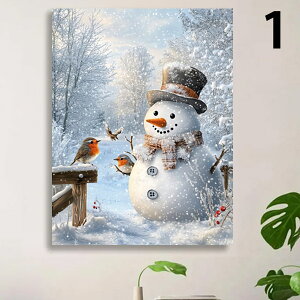 中級 フル ダイヤモンドアート キット ビーズ刺繍 クリスマス 雪だるま ツリー 水彩画風 モザイクアート リハビリ 趣味 絵画 カラービーズ