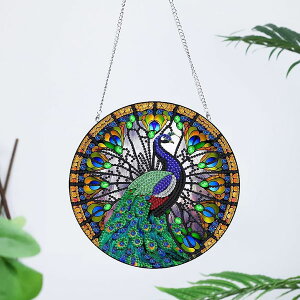 壁掛け ガーランド 制作キット ダイヤモンドアート ラインストーン クジャク 孔雀 オーナメント ビーズ刺繍 モザイクアート リハビリ