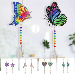 壁掛け ガーランド 制作キット ダイヤモンドアート ダイヤモンド刺繍 ラインストーン 蝶 鳥 星 デコレーションオーナメント ビーズ刺繍 モザイクアート リハビリ