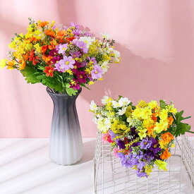 1束 選べる5色 造花 カラフルデイジー 雛菊 ヒナギク ミニコスモス カントリー フェイクグリーン インテリアフラワー イミテーション ディスプレイ