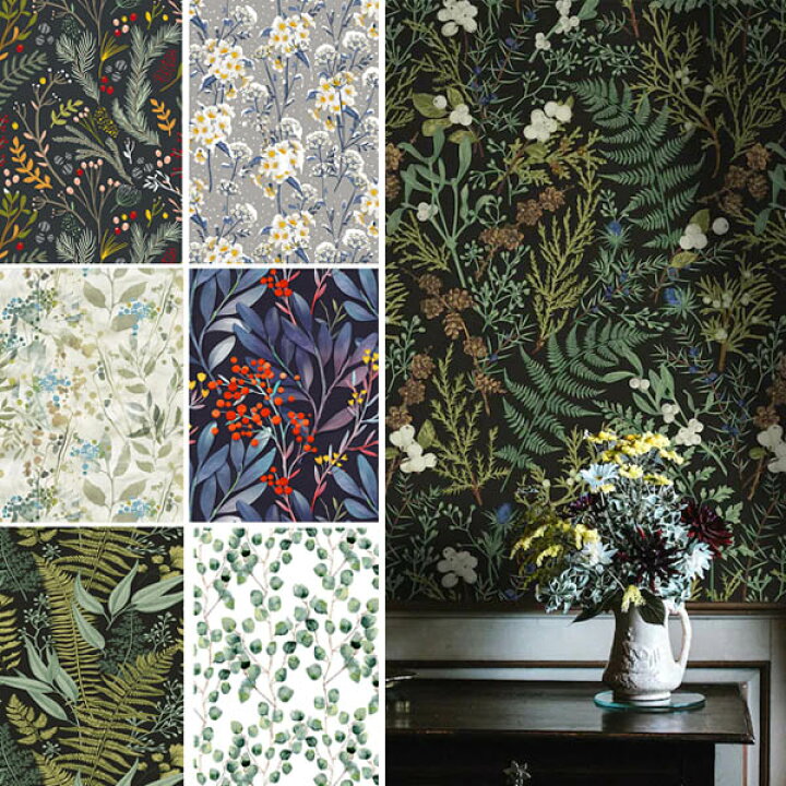 楽天市場 ウォールステッカー 壁紙 クロスシール ボタニカル レトロ フラワー リーフ アンティーク風 ヨーロピアン 内装 Diy 剥がせる Peachyshop楽天市場店