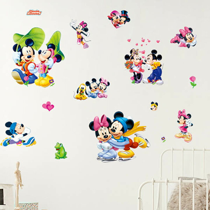 楽天市場 ウォールステッカー ディズニー 仲良し ミッキー ミニー デート ペア お出かけ イラスト 壁デコ 北欧風 Diy リビング Peachyshop楽天市場店