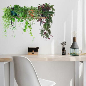 ウォールステッカー 観葉植物 棚 ガーデンラック トリックアート インテリアシール 壁デコレーション 北欧風 DIY リビング