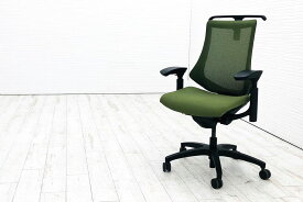 イトーキ エフチェア 2019年製 中古オフィスチェア クッション 可動肘 事務椅子 ITOKI 中古オフィス家具 KG-170JBH-T1Q2 アイビーグリーン
