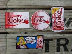 チェリーコーク cherry coke 80年代 コカ・コーラ coca cola ステッカー シール XSサイズ 全4種 メール便対応可