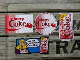 チェリーコーク cherry coke 80年代 コカ・コーラ coca cola ステッカー シール Sサイズ 全4種 メール便対応可