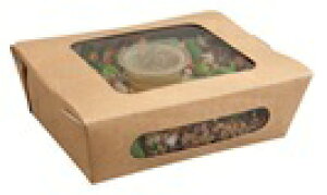 紙容器SDGs　クラフト窓付フードボックス小　200個 (50個×4袋) Colpac(コールパック) 紙製食品容器