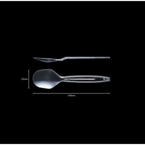 【100本】スプーン 100mm 透明 (バラ) ホウケン産業 使い捨て 業務用 プラスチック カトラリー デザートスプーン 10cm (袋ナシ) 100本入