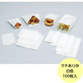 【100枚】ニュー耐油袋 G-中 福助工業 耐油耐水紙 菓子パン 惣菜 ガゼット袋 紙袋　100枚入