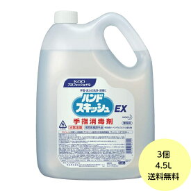 【3個・ケース】 花王 ハンドスキッシュ EX （手指消毒剤）業務用 4.5L アルコール 除菌 消毒液　4.5L×3個入 地域限定送料無料 ■