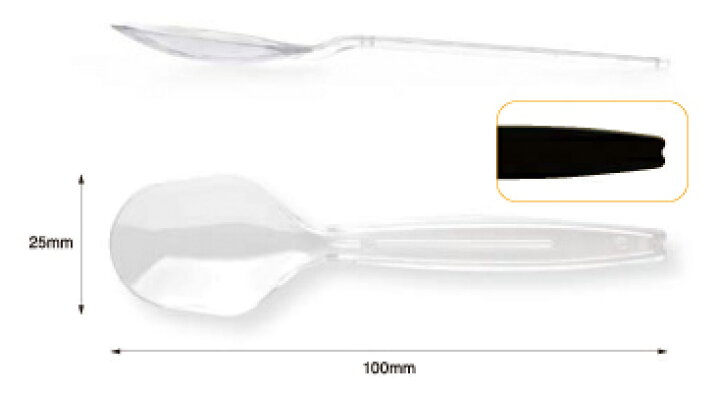 楽天市場】【100本】スプーン 100mm 透明 （バラ） ホウケン産業 