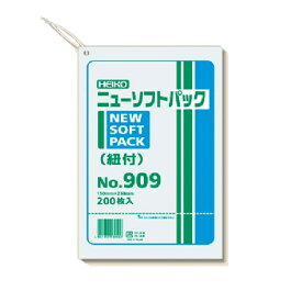 【メール便対応（4袋まで）】ニューソフトパック 0.009mm 紐付き No.909 （200枚入）