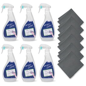 LOUKIN 低臭気 非毒性ホワイトボードクリーナー 500ml 6本セット スプレー クリーニング クロス6枚付き