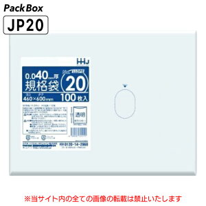 【ケース販売】規格袋 20号 LLDPE 透明 0.04mm厚 1000枚(100枚入×5冊×2箱) 食品検査適合 460×600 ポリ袋 ハウスホールドジャパンJP20 送料無料