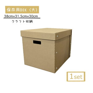 保存BOX大1個セット クラフトボックス 段ボール ダンボール シンプル 押入れ収納 フタ付 ストックボックス メモリアルボックス スタイリッシュクローゼット コンパクト 下着