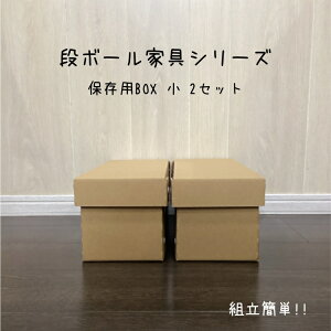 保存BOX小2個セット クラフトボックス 段ボール ダンボール シンプル 押入れ収納 フタ付きストックボックス シューズボックス スタイリッシュクローゼット コンパクト 下着収