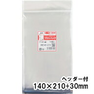 【送料無料】OPP袋 ヘッダー付 横140x縦(30+210)+30mm 【厚手】40# プラスパック