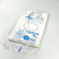 【100枚入】トクダネバッグ M (35) - 0.015×350(220)×420mm - 乳白 リュウグウ レジ袋 持ち帰り袋 お弁…