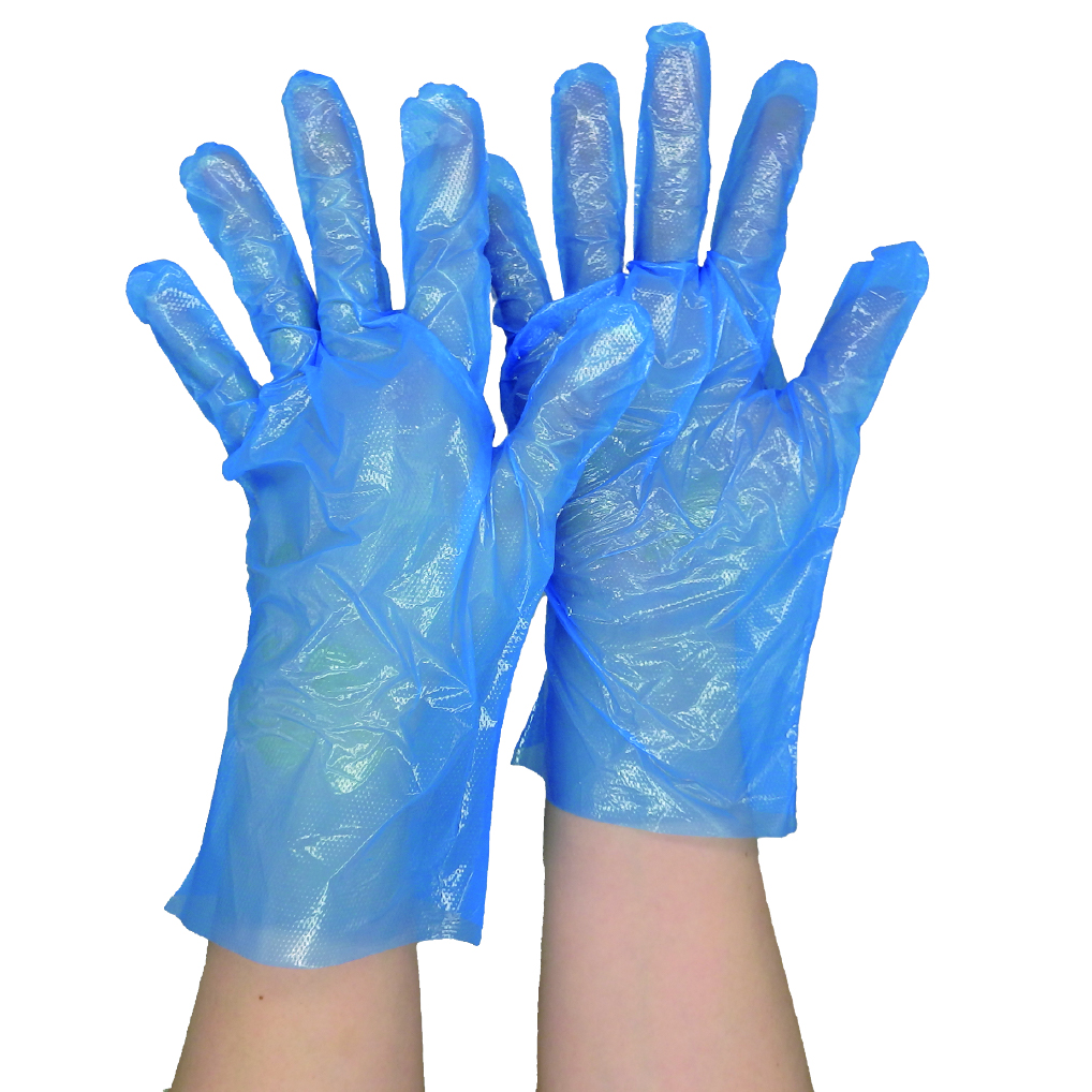 楽天市場使い捨て手袋 ポリ手袋 型押しポリ手袋 ブルー /箱
