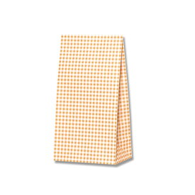 【マチ付紙袋】HEIKO ファンシーバッグ K6 晒ギンガム2 オレンジ（50枚入）150×90×280mm シモジマ