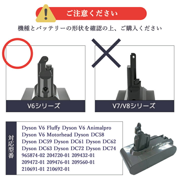 楽天市場】【即納】【最大1年半保証つき】ダイソン v6 互換 バッテリー 