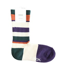 ラソックス 正規取扱店 日本製 rasox ソックス まとめ買い L字型 CA240CR02 マルチボーダー・クルー 靴下 くつ下 直角 レディース メンズ