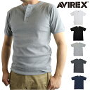 【ポイント10倍】 AVIREX 正規取扱店 6143504 7834934019 DAILY アビレックス デイリー ミリタリー Tシャツ タイトフィット ジムウェア メンズ シンプル インナー ヘンリーネック 無地 半袖
